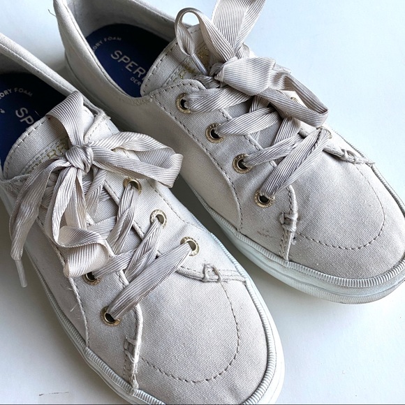 sperry women's crest vibe satin lace sneaker